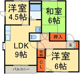 セントビラ92Bの物件間取画像